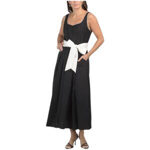 KARL LAGERFELD Square Neck Waist Sash Tie Gown
